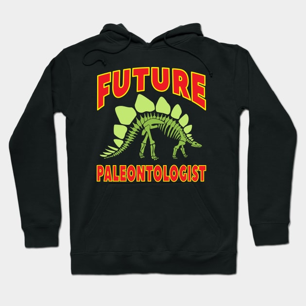 Future Paleontologist Stegosaurus Dinosaur Green Skeleton Hoodie by Elvdant